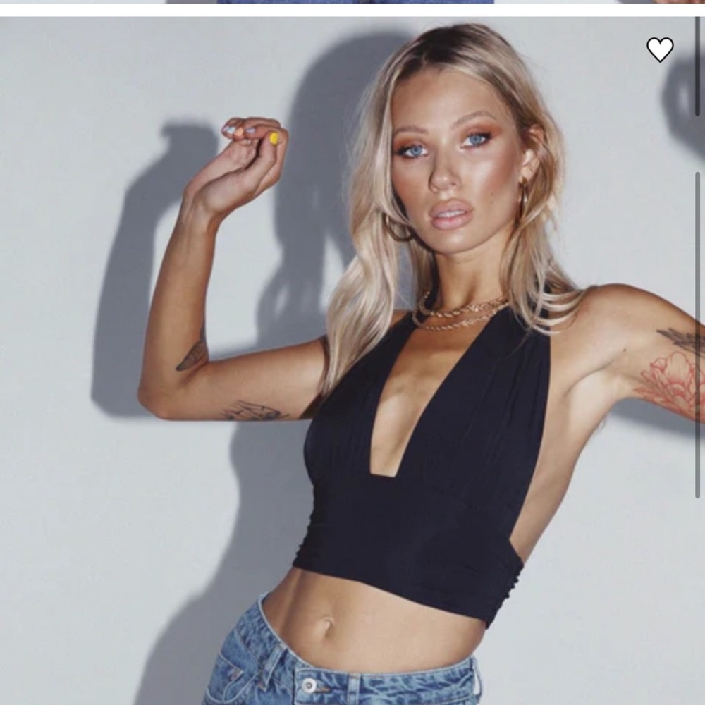 Princess Polly Black Sleeveless Crop Top